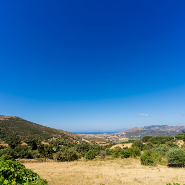 A collection of real landscape mountain photographs under clear blue skies, showcasing diverse scenic views from different altitudes and angles.